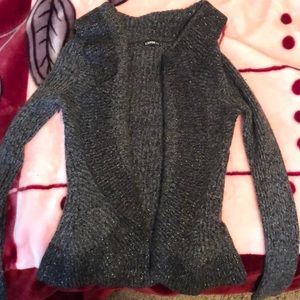 A knit grey cardigan  from Express.